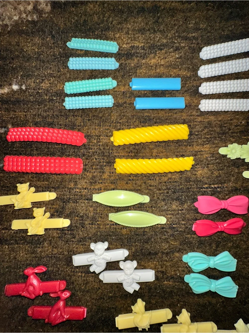 Vintage 1980s Goody Novelty Barrettes Lot of 53 Teddy Bear Butterfly Bow Daisy